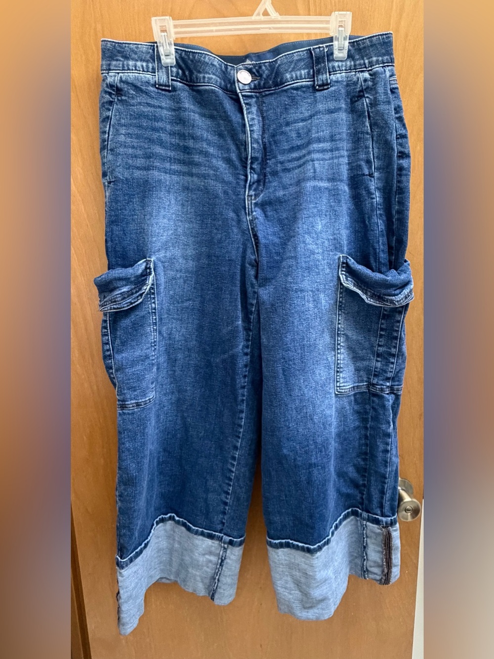 Democracy Cuffed Wide Leg Cargo Jeans with “Ab” Solution